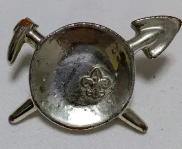 60s 70s 백합 문장 보이 스카우트 네커치프 슬라이드 반다나 고정구