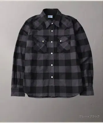 새상품 플랫 헤드 인디고 블록 플란넬 셔츠 40 사이즈