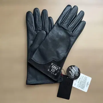 [새상품 미사용] ANNA SUI 천연 가죽 장갑 그레이