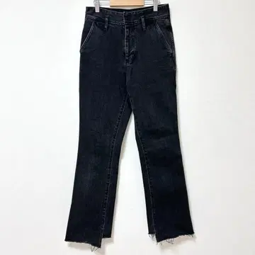 5 1/2 Spic and Span 블랙 데님 컷오프 27 플레어