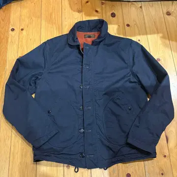 컨디션 최상 1회 착용 프리휠러스 덱 자켓 네이비 XL