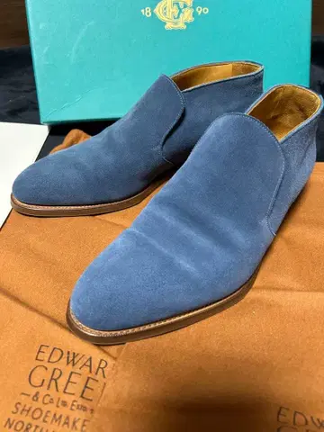 미사용 에드워드 그린 하이컷 슬립온 스웨이드 6 1/2 가죽 신발