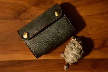 컴팩트 지갑 이탈리아 가죽 알래스카 블랙