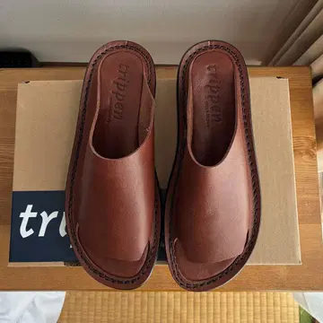 trippen 브라운 가죽 샌들 37 미사용 새상품 완판템
