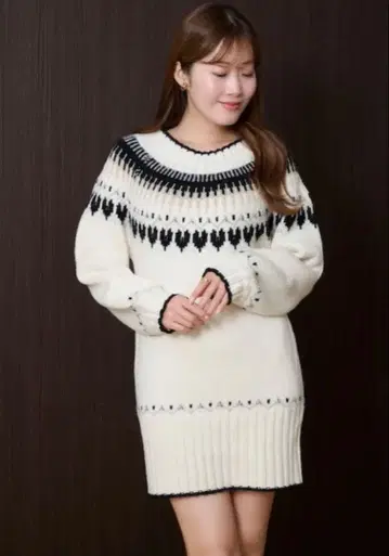 Heart Fair Isle Knit Mini Dress