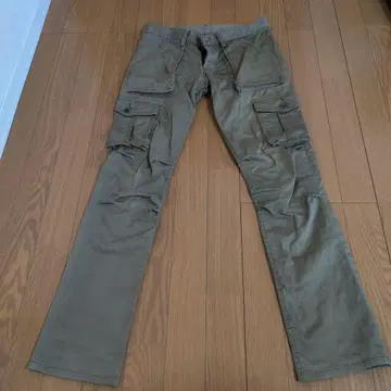 SHELLAC 카고 팬츠 카키 멀티 포켓