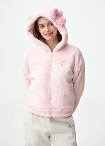 GU 마쉬멜로우 필 풀 집업 후드티 산리오 헬로키티 콜라보