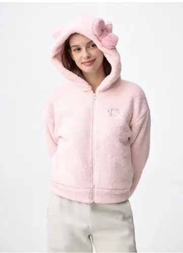 GU 마쉬멜로우 필 풀 집업 후드티 산리오 헬로키티 콜라보