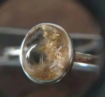 플라워 루틸 쿼츠 반지