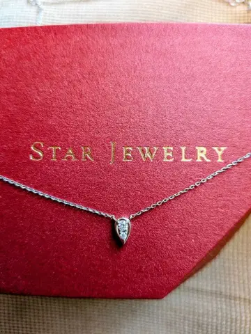 [ 한정품 ] 스타 주얼리 티어드롭, 눈물형 플라티나 다이아몬드 목걸이