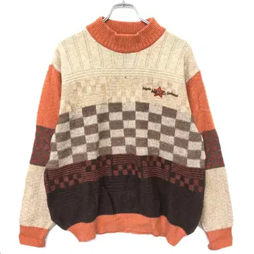 ANGELO GARBASUS 올드 트레디셔널 구제 의류 배색 절개 니트