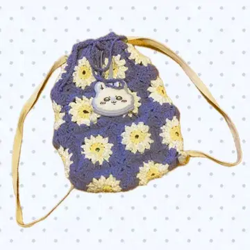 꽃무늬 냅색 복조리 백 니트 핸드메이드