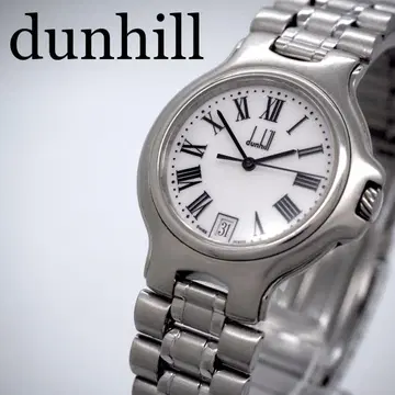 109 가동 [새상품급] 던힐 시계 남성용 실버 화이트 데이트 클래식