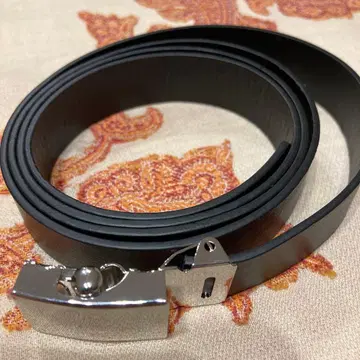 LEFIJE GI 벨트 가죽 실버 버클 블랙 이태리제