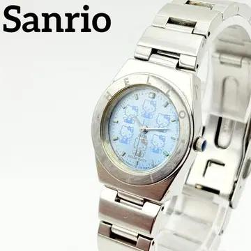 작동 산리오 키티 한정판 2000년 기념 손목시계 실버 여성용