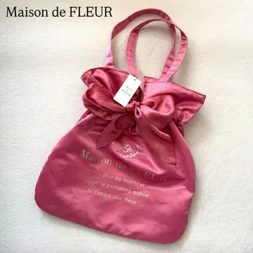 택 포함 새상품 [ Maison de FLEUR ] 리본 토트백 핑크