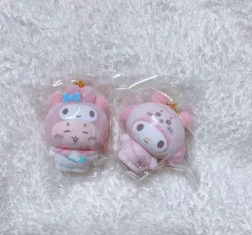 치이카와 x 산리오 캐릭터즈 시크릿 플로키 마스코트 2개 세트