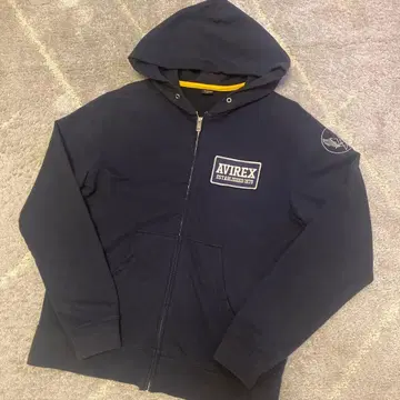 AVIREX 풀 집업 후드티 네이비
