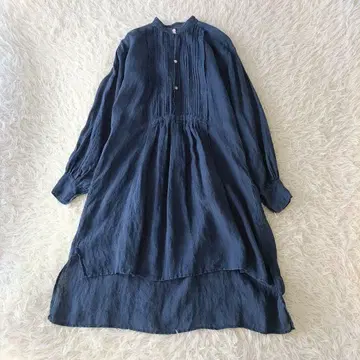 Veritecoeur 베리떼꾸르 린넨 원피스 개더 인디고