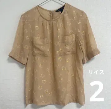 마크제이콥스 실크 반팔 블라우스 꽃 도트 핑크