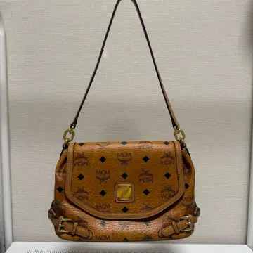 MCM 브라운 가죽 비세토스 숄더백