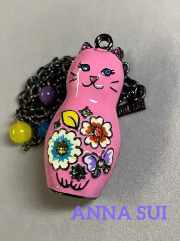 미사용 ANNA SUI 안나수이 고양이 마트료시카 목걸이