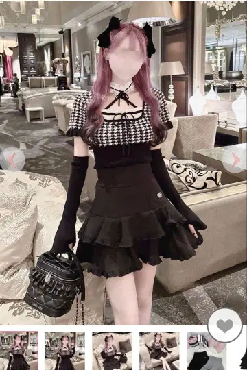 HONEYMEW 투 티어 플레어 스커트 새상품