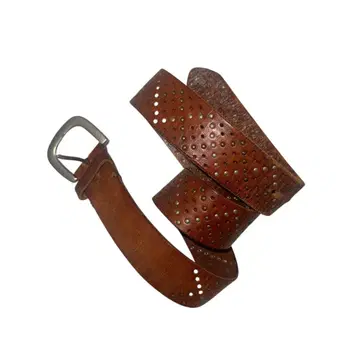 빈티지 나일 퍼치 스터드 레더 벨트