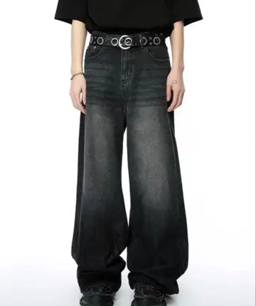 MENES 릴렉스드 핏 와이드 레그 진