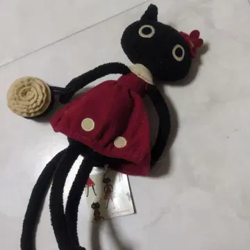 새상품 마타노 아츠코 MEME 검은 고양이 봉제 인형 꽃 가방 산아로