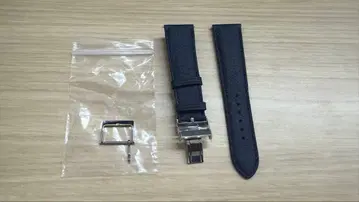 CAMILLE FOURNET 네이비 가죽 벨트