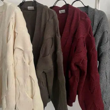 juemi 롬버스 플리츠 가디건