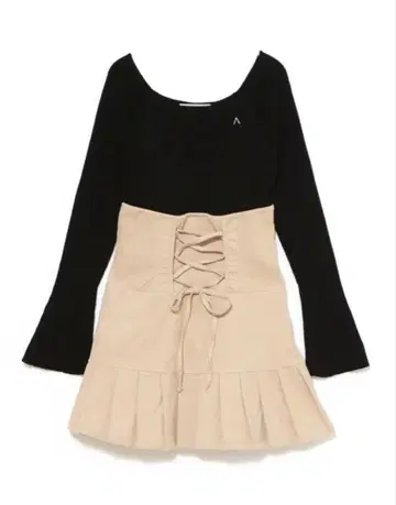 andmary 하이 웨이스트 벨루어 미니 드레스