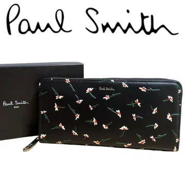 폴스미스 라운드 지퍼 장지갑 페인티드 데이지 PWD883 블랙