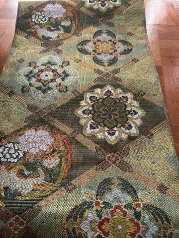 황제 자개 금 육통 후쿠로 오비 새상품급 럭셔리