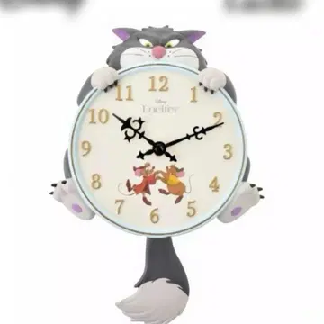 미개봉 새상품 디즈니 스토어 루시퍼 벽시계 잭 & 가스 고양이의 날
