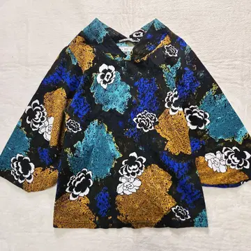 sousou 소우소우 타카시마 수축 지반 티셔츠 꽃무늬 일본제