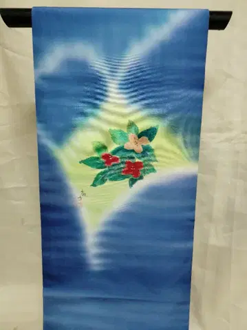 레인보우 컬러 작가 홍고 오타코 손그림 시오제 나고야 오비 낙관 포함