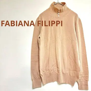 파비아나 필리피 이탈리아제 울 100% 베이지 하이넥 니트 L