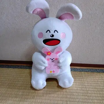 타베코 동물 하얀 토끼 봉제 인형 약 30cm