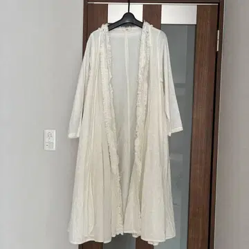 인도산 면 100% 프릴 롱 가디건 이치옥 겉옷 F