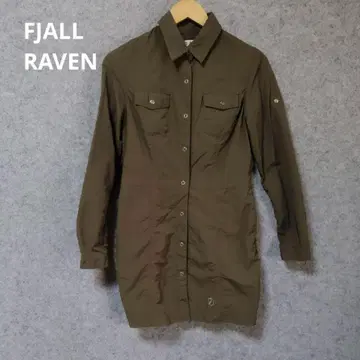 FJALLRAVEN 올리브색 긴팔 셔츠 원피스 자켓