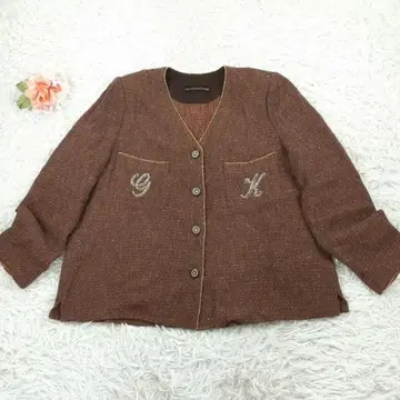 새상품급 이타리야 이탈리아 노카라 자켓 브라운 계열 비쥬 큐빅