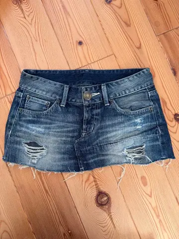 헤이세이 갸루 Y2K 당시 DURAS 듀라스 데미지 데님 미니 스커트