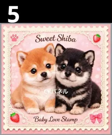 오더 페이지 손수건 511 강아지 패턴 핑크 핸드메이드 2/5