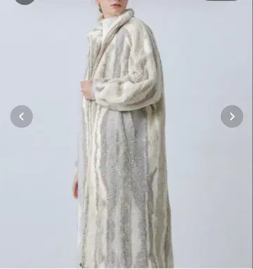 ELOOPS 보아 롱 코트 S 사이즈 그레이 계열