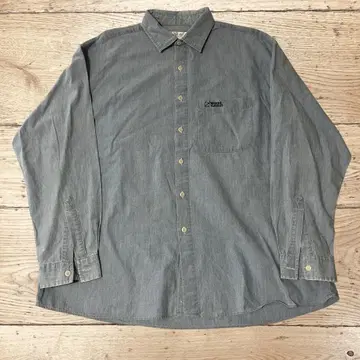 반 하이젠 빈티지 샴브레이 셔츠 L 블루 요트 자수