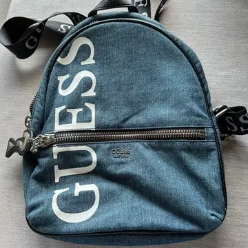 GUESS 데님 블루 백팩