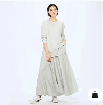 무라야마 카요코 ATON 라운드 헴 티셔츠