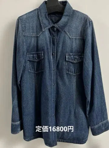 VIVIEN SPORTS 다운 웨어 다크 데님 셔츠 L 사이즈